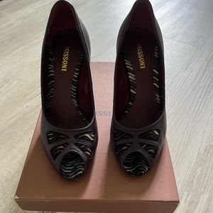 Vintage Missoni peep toe designer heels